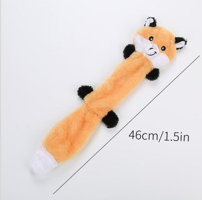 Peltz - Fox Raccoon Squirrel  No Stuffing Squeaky Dog Toys, Unstuffed Chew Toy For Small & Medium Breeds Soft Plush Toys Flat No Stuffing Puppy