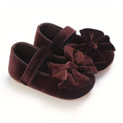 Baby Girls Mary Jane Flats - Bowknot First Walker Shoes for Princess Occasions