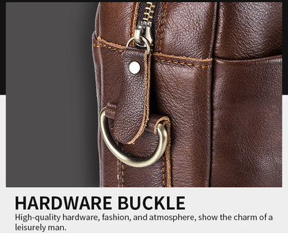Premium Leather Messenger Bag - Large Capacity Business Briefcase for Men | BULLCAPTAIN