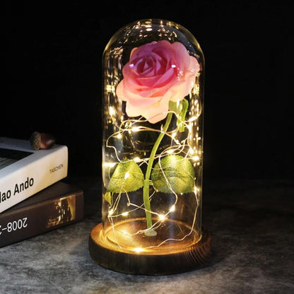 Valentine's Day Gift Simulation Gold Foil Rose Lamp Glass Cover Ornaments Color Box Packaging