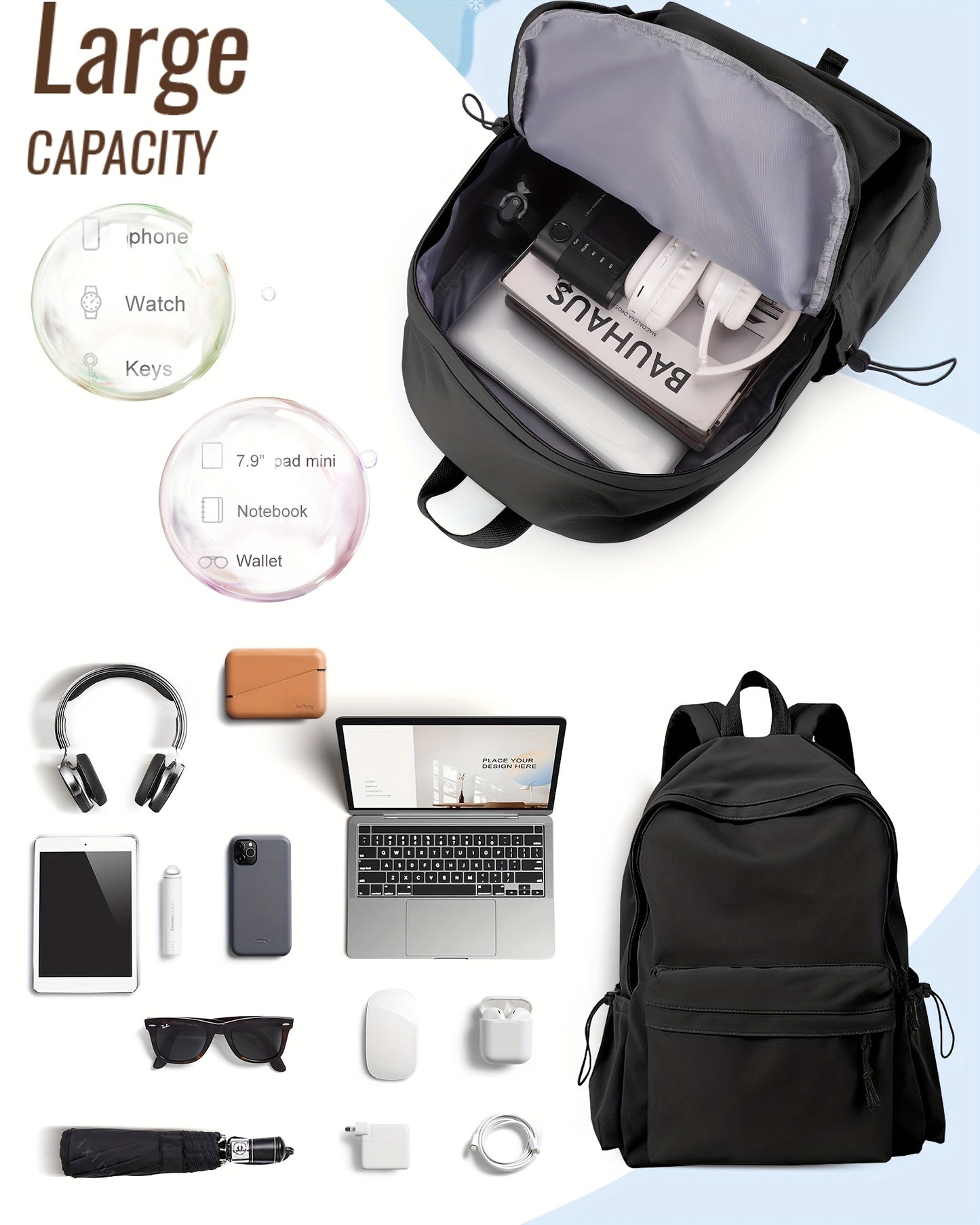 Premium Lightweight Laptop Backpack - Casual School & Work Bag for Men & Women