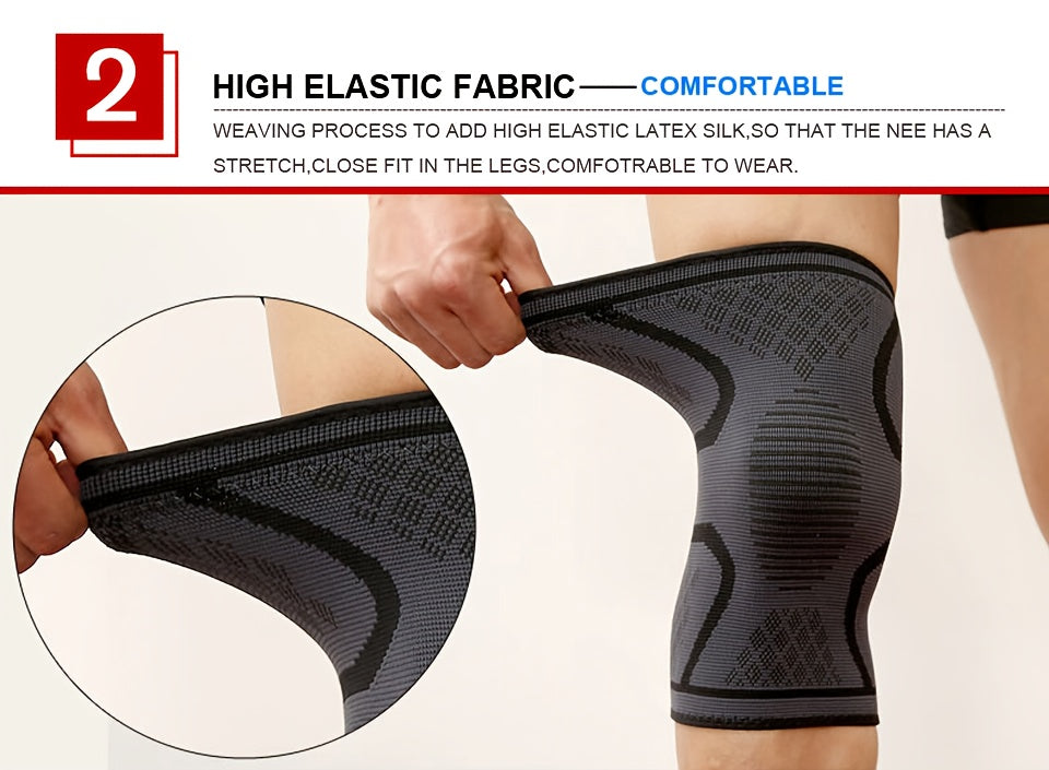 1pc AOLIKES Compression Knee Pad Sleeve - Breathable, Non-Slip, Durable Polyamide & Nylon, Ideal for Running, Volleyball, Basketball, Yoga, Tennis, Football