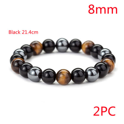 Natural Tiger Eye Stone Bracelet - Handwoven Healing Crystal Bracelet for Men & Women