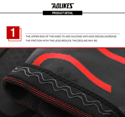 1pc AOLIKES Compression Knee Pad Sleeve - Breathable, Non-Slip, Durable Polyamide & Nylon, Ideal for Running, Volleyball, Basketball, Yoga, Tennis, Football