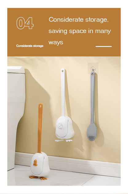 Rubber Head Toilet Brush Soft Non-slip Cleaning Brush Wall Hanging Floor Super Decontamination Bathroom Cleaning Tool