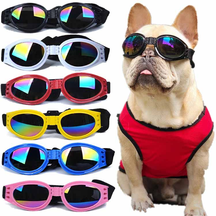UV Protection Dog Sunglasses with Adjustable Head Strap - Keep Your Pet's Eyes Safe and Stylish