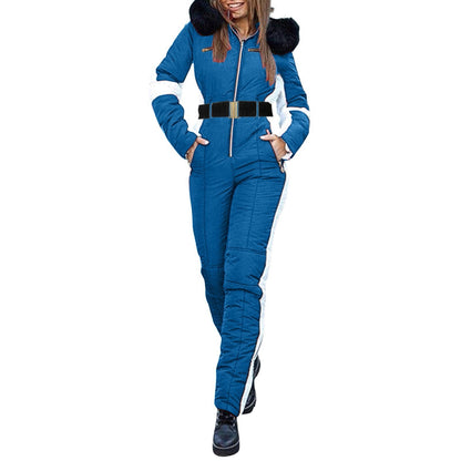 Women's Fashionable Sporty Hooded Ski Suit For Winter