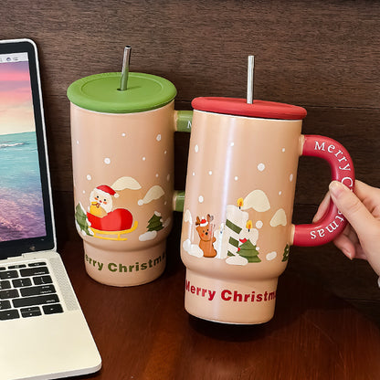Christmas Gift Large Capacity Ceramic Cup Mug Creative