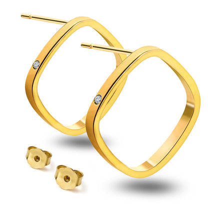 Small Square Ring Pendant Clavicle Chain Titanium Steel