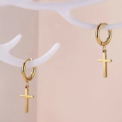 1 Pair Women's Dangle Earrings - Vintage Hip-Hop Punk Style, Simple Ear Cuffs - Copper (Nickel Free Plating) - All Season Wear | Daily Occasion | Lightweight Design