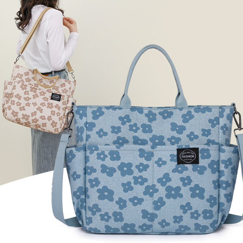 Large Canvas Travel Bag - Lightweight Weekender Handbag with Multiple Pockets