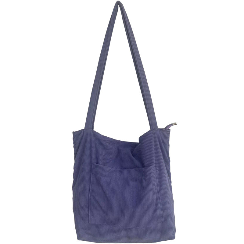 One-shoulder Large Capacity Corduroy Bag Leisure Shopping Bag