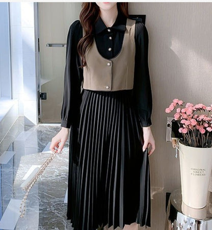 Fashionable Western-style Waistcoat Suit For Women With Small Mid-length Long Sleeves