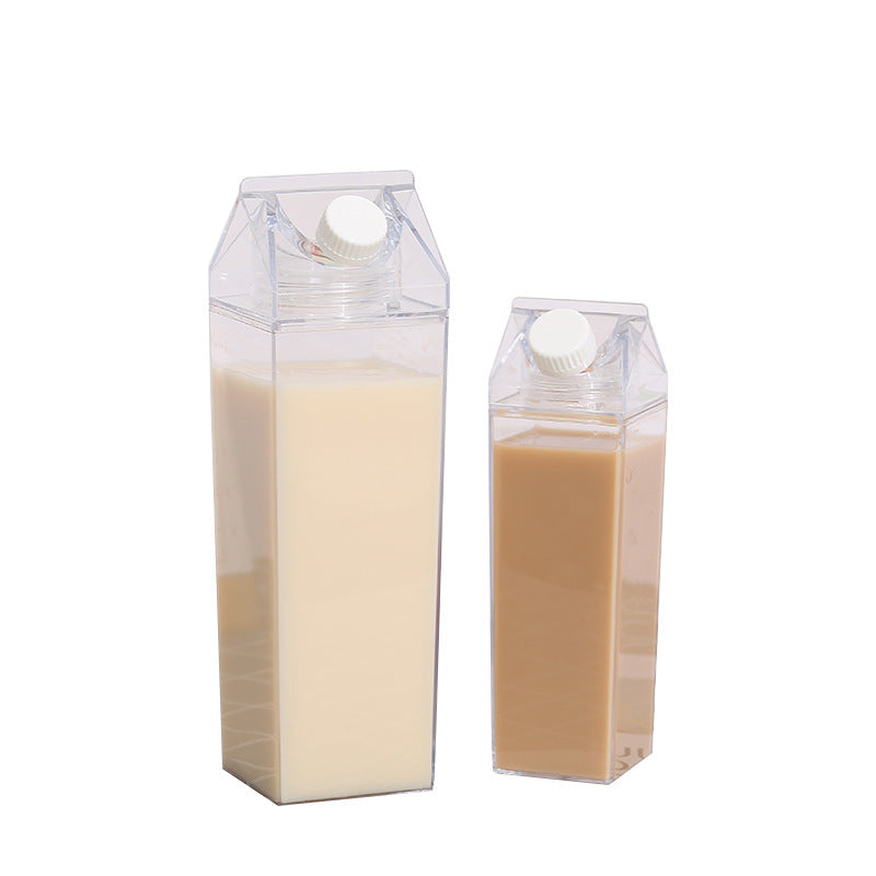 Premium Square Milk Cup - 500ml & 1000ml Minimalist Water Bottle