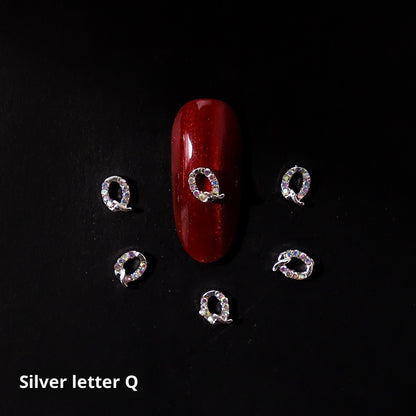 26 Letter Alloy Nail Ornament Nail Crystal