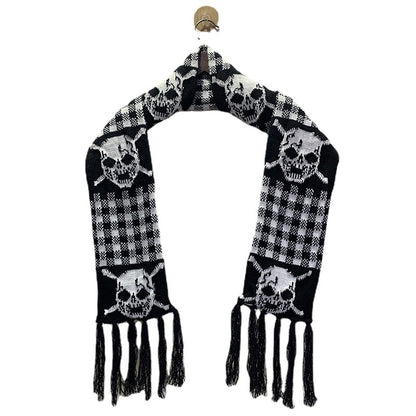 Thickened Thermal Knitted Scarf With Skull Design