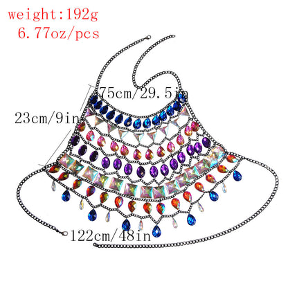 Nightclub Dripping Halter Neck Hollow Vest Bikini Body Chain Women