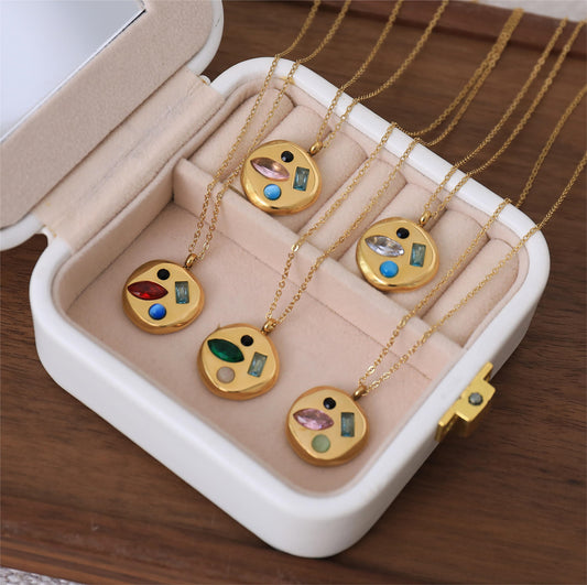 Colorful Zircon Mom Necklace December Birthday Stone Valentine's Day Gift Gifts For Moms Necklace