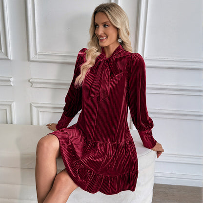 Elegant Velvet Dress European And American Evening Party Women
