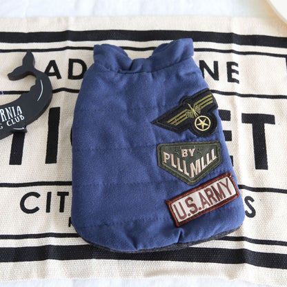 Military Badge Velvet Vest Pet Clothes