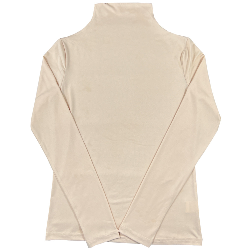 Women's Basic Solid Stretchy Long Sleeve Turtle Neck T-Shirt - Casual Everyday Top for Comfort and Style