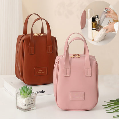 Kosmetiktasche mit Henkel, modische muschelförmige Handtasche, Kulturbeutel, Reisetasche, geräumig, tragbar, Aufbewahrungstasche für Make-up