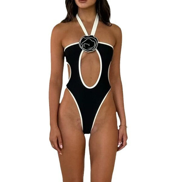 New One-piece Swimsuit Bikini Three-dimensional Flowers