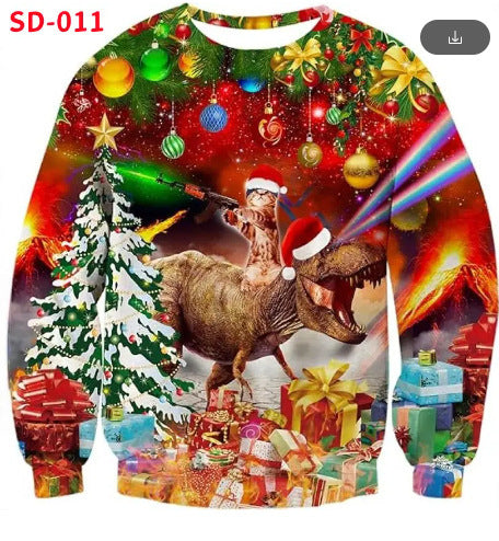 Crewneck Hoodie Sweatshirt With 3D Printed Graphic And Long Sleeves