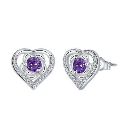 Love Heart Stud Earrings Temperament Valentine's Day Gift