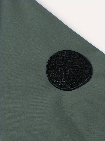 Men'S Letter Embroidered Casual Bomber Jacket