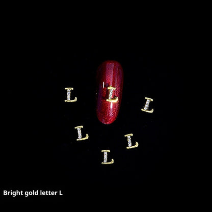 26 Letter Alloy Nail Ornament Nail Crystal