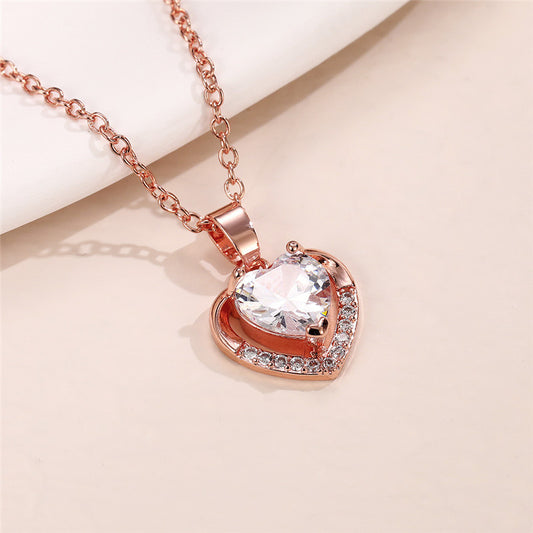 Ocean Heart Pendant Necklace Romantic Valentine's Day Gift