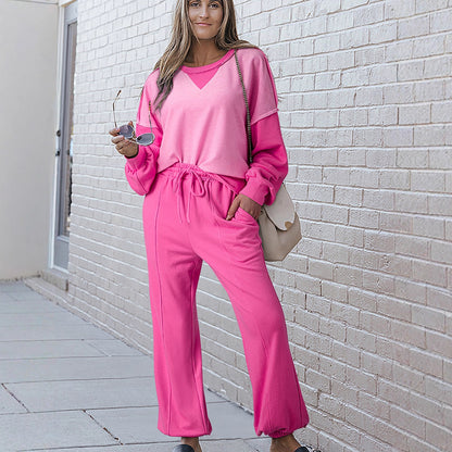 Women's Long-sleeve Top And Pants Sports Set