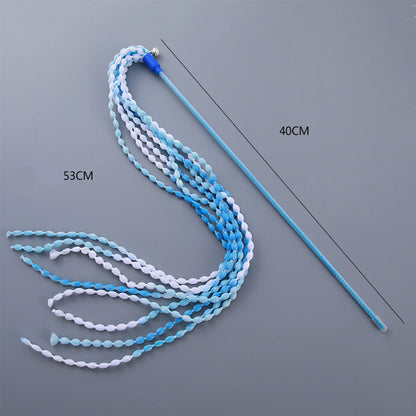 Cat Teaser Toys Plush Cat Wands Interactive Cat Teasing Stick Vibrant Cat Teaser Wands With Bell For Cat Kitten Having Exerciser Playing