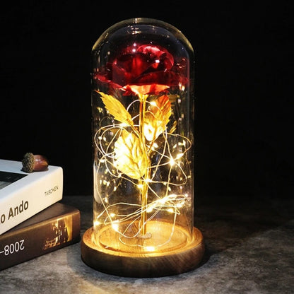 Valentine's Day Gift Simulation Gold Foil Rose Lamp Glass Cover Ornaments Color Box Packaging