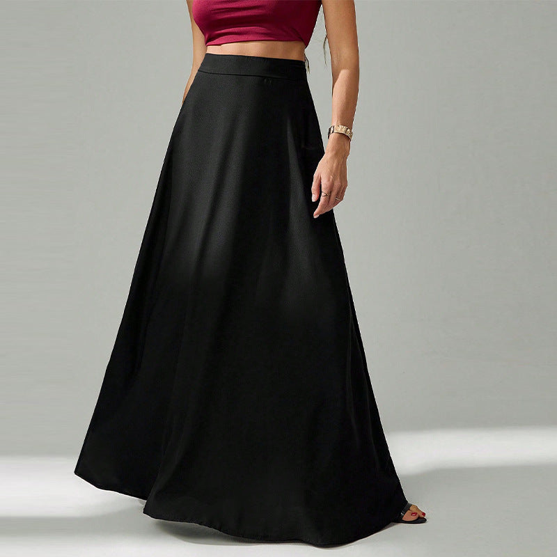 Elegant Black Commuter Skirt For Women