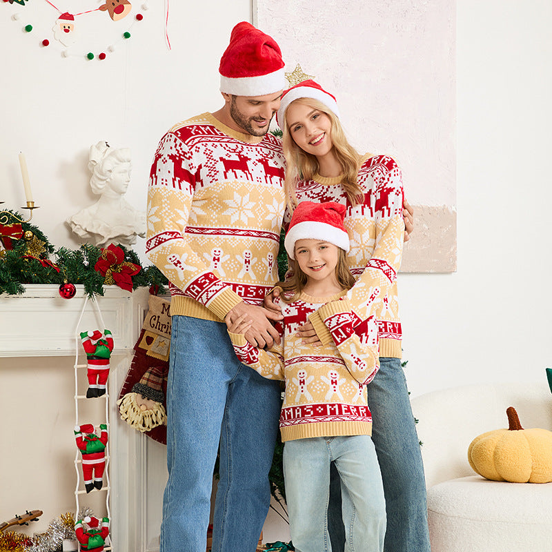 Casual Parent-child Outfit Christmas Knitted Pullover Sweater