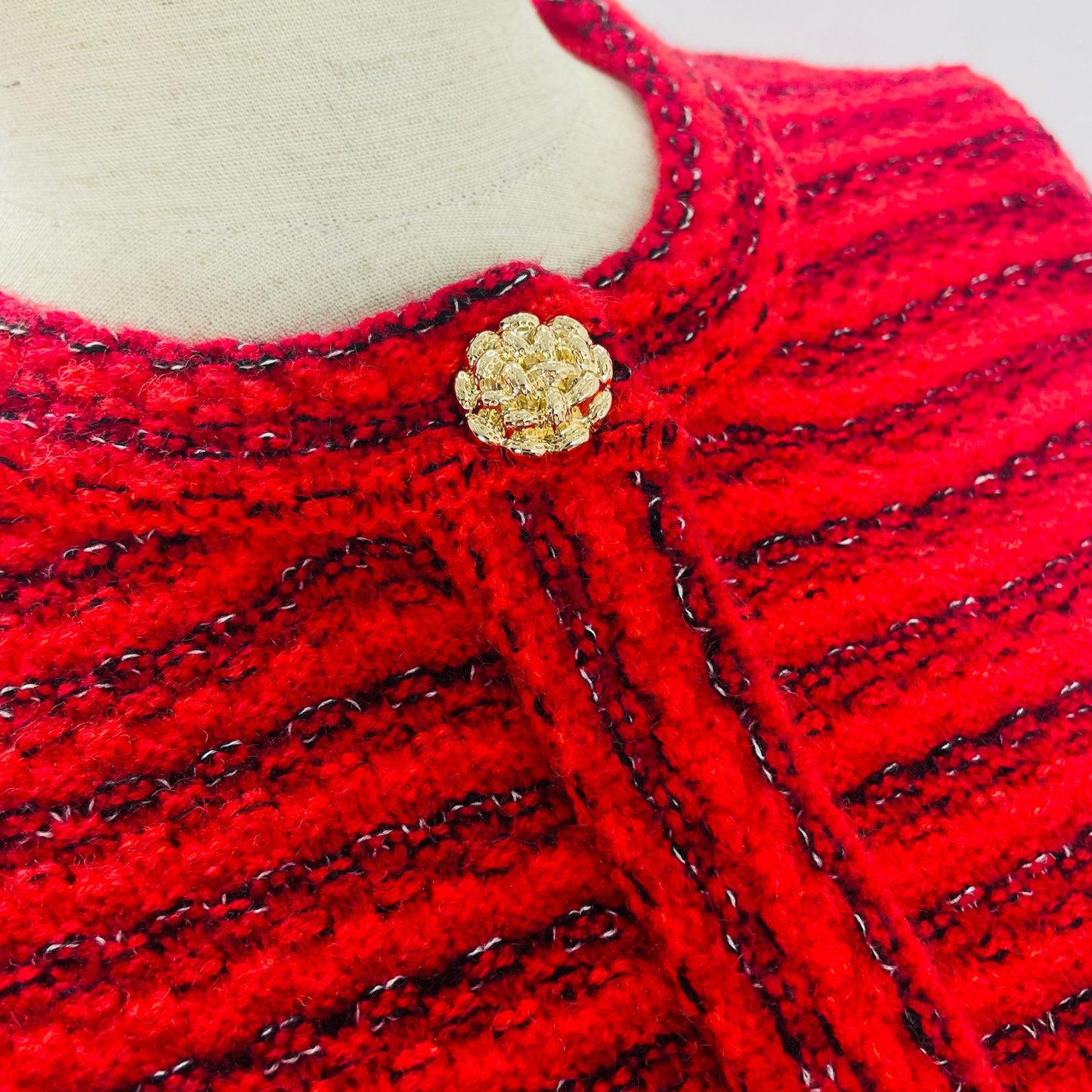 Houndstooth Red Women's Waist-cinching Long Dress