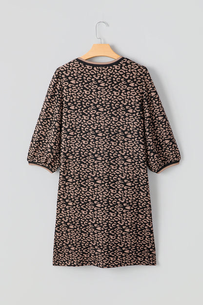Women's Crab-patterned Printed Long-sleeve V-neck Dress