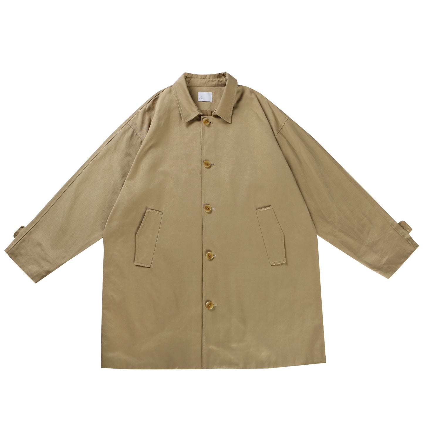 Simple Casual Trench Men's Mid-length Overhat Retro Solid Color Lady Couple Coat