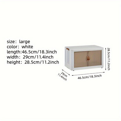 1pc Rectangle Storage Box with Lids, Plastic Waterproof Collapsible Organizer on Wheels, Magnetic Closure Multipurpose Container for Home & Kitchen Storage