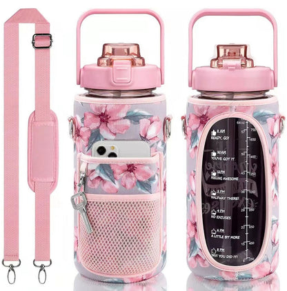 Outdoor Portable Travel With Scale Transparent Water Bottle Cup Set