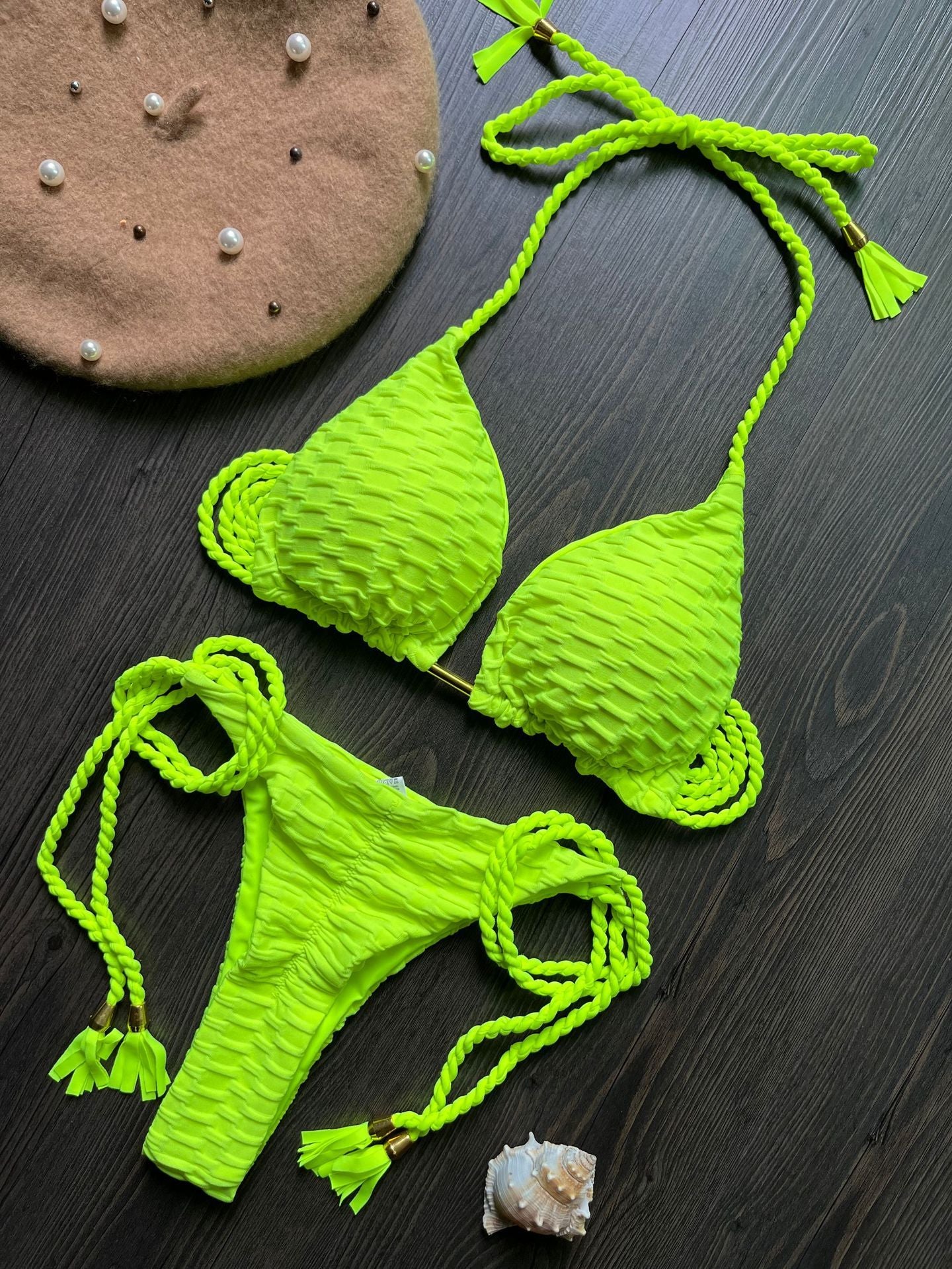 Women's Fashion Braided Rope Bikini Suit