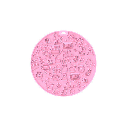 Pet Licking Mat Round Silica Gel Sucker