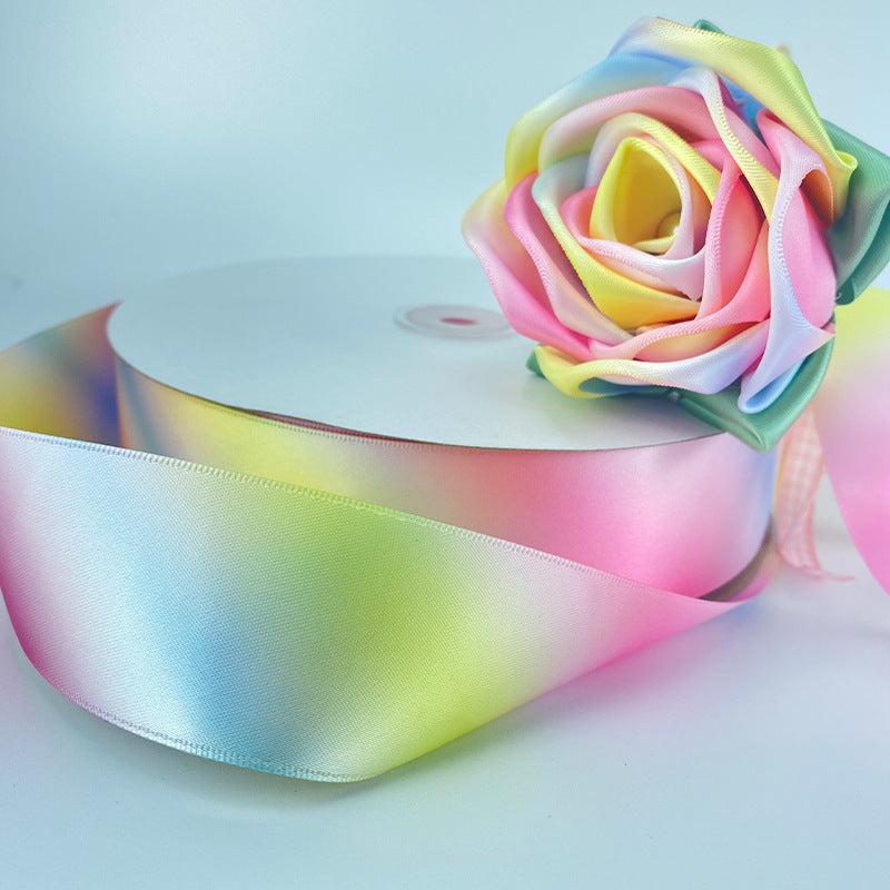 Double-sided Bright Thickened Dacron Ribbon Chinese Valentine's Day Bouquet Gift Box Package Ribbon