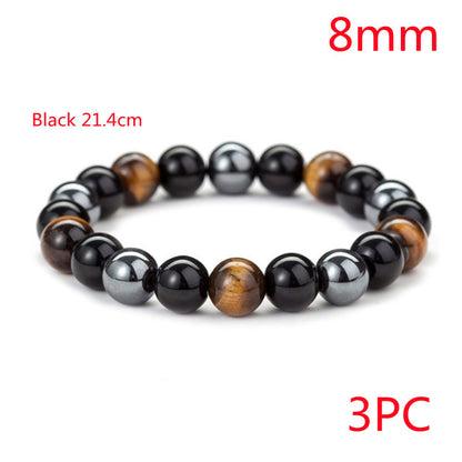Natural Tiger Eye Stone Bracelet - Handwoven Healing Crystal Bracelet for Men & Women