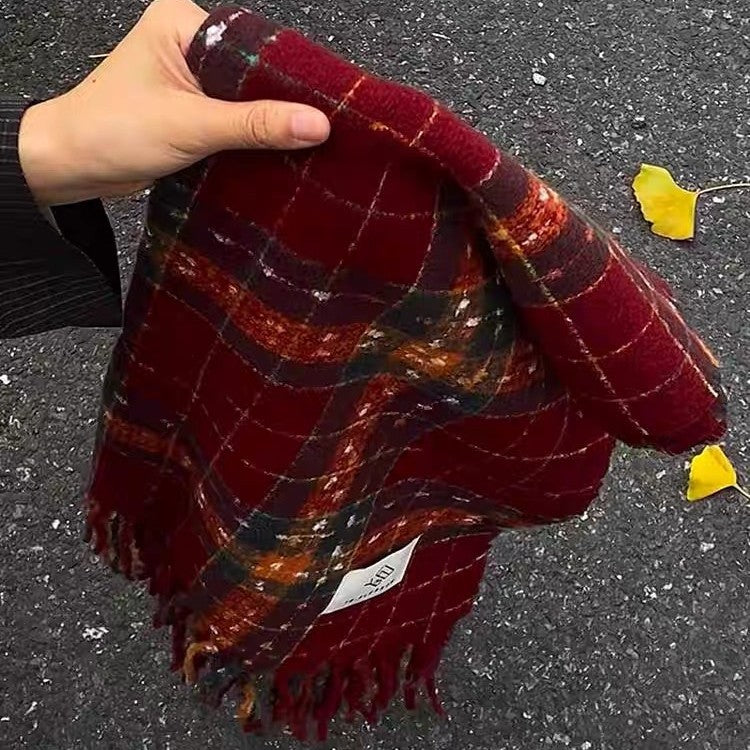 Fashionable And Versatile Women's Imitation Cashmere Scarf With Tassels For Students