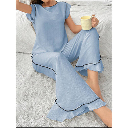 Women's Comfortable Crew-neck Pajama Set