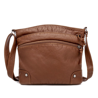 Shoulder Bag Retro Washed Leather Casual Fashion
