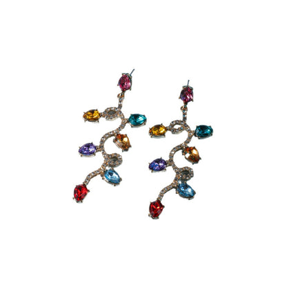 Retro Fashion Small Lantern Zircon Stud Earrings Christmas